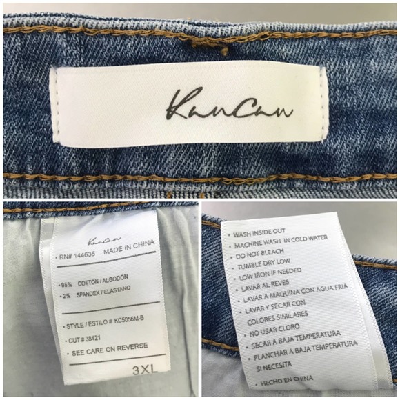 NWT KanCan Lori Mid Rise Ankle Distressed Raw Hem Skinny Jeans Plus Size 3XL/20W - Picture 12 of 15